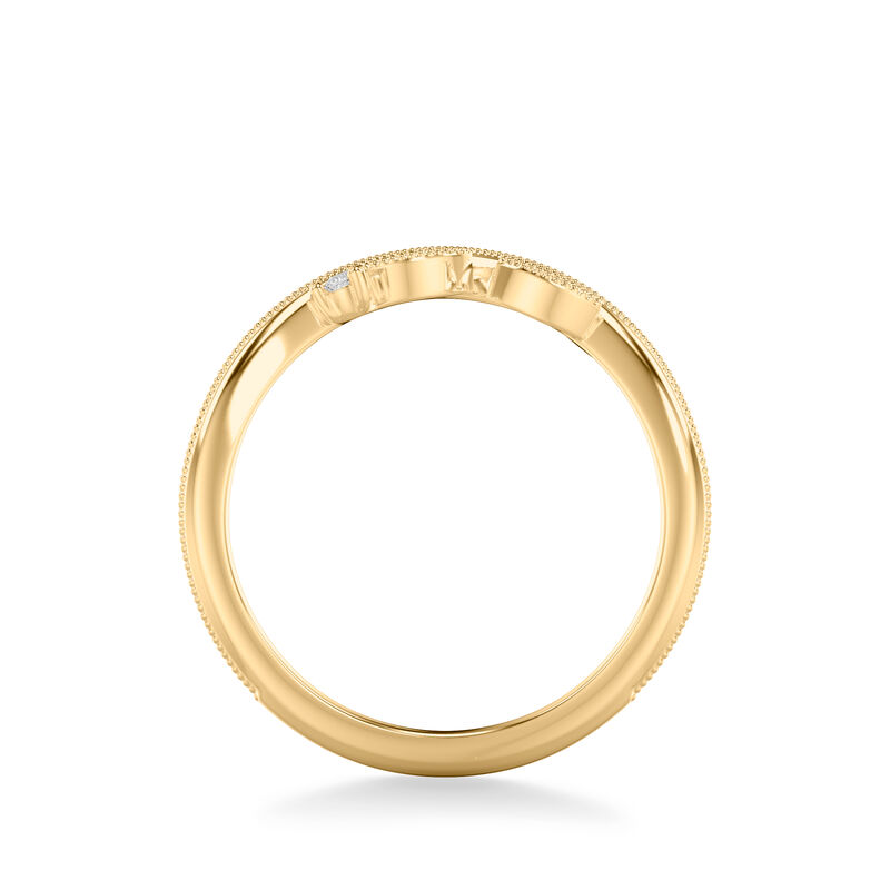 Natural Diamond 1/20ctw. Floral Pattern Wedding Ring in 14k Yellow Gold image number null